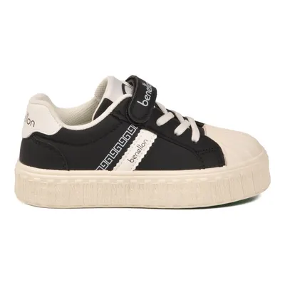 United Colors of Benetton Siyah Beyaz Cırtlı Bağcıklı Unisex Çocuk Spor Ayakkabı BNI-11558 P