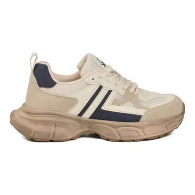 United Colors of Benetton Bej Fileli Hafif Bağcıklı Unisex Spor Ayakkabı BNI-10280 G