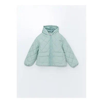Kids Yeşil Kapüşonlu Kız Çocuk Şişme Mont