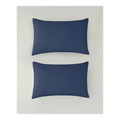 Pure %100 Pamuklu 2'li Yastık Kılıfı 50x70 cm Gece Mavisi