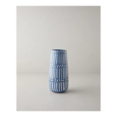 Sheen Vazo 13x13x27 cm Mavi