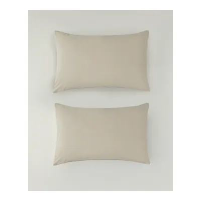 Pure %100 Pamuklu 2'li Yastık Kılıfı 50x70 cm Kahve Köpüğü