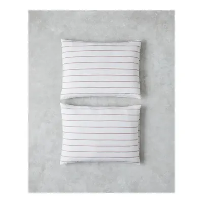 Serene Stripes %100 Pamuk 2'li Yastık Kılıfı 50x70 cm Pembe