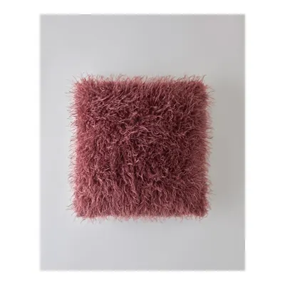 Fluffy Pelüş Kırlent Kılıfı 45x45 cm Vişne