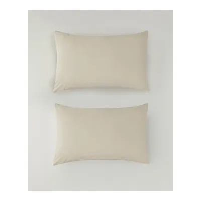 Novella Premium Pamuklu 2'li Yastık Kılıfı 50x70 cm Krem