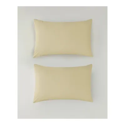 Novella Premium Pamuklu 2'li Yastık Kılıfı 50x70 cm Açık Sarı