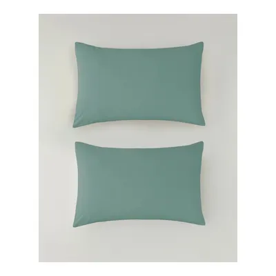 Novella Premium Pamuklu 2'li Yastık Kılıfı 50x70 cm Koyu Seledon