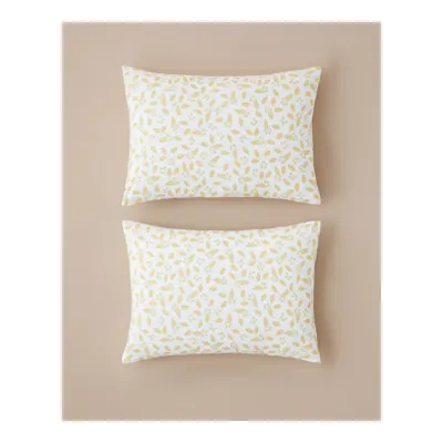 Golden Petals Kolay Ütülenir 2'li Yastık Kılıfı 50x70 cm Sarı