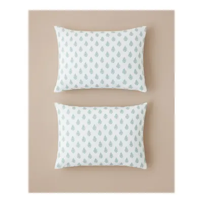 Green Harmony Kolay Ütülenir 2'li Yastık Kılıfı 50x70 cm Yeşil