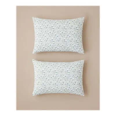 Bloomlet Kolay Ütülenir 2'li Yastık Kılıfı 50x70 cm Mavi