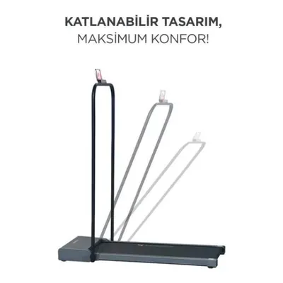TORIMA VEP1002 Koşu ve Yürüme Bandı Ayarlanabilir Bluetooth Uzaktan Kumandalı Katlanabilir Siyah Koşu Bandı