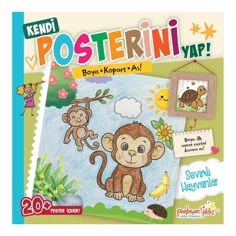 Kendi Posterini Yap! Sevimli Hayvanlar - Boya Kopart As!, görsel 1