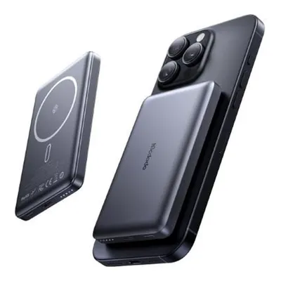 Mcdodo MC-4651 10000mAh 20w Metal Ultra İnce Manyetik Kablosuz Powerbank - Siyah