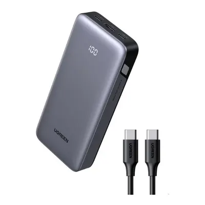 Ugreen 55989B Nexode 20.000 mAh 30W Hızlı Şarj Kablolu Powerbank 2xUSB-C 1xUSB-A