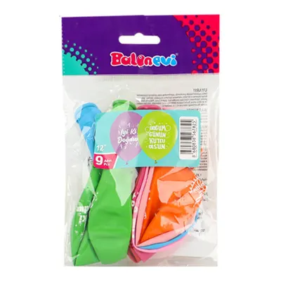Balonevi Doğum Günü Baskılı Balon 9lu