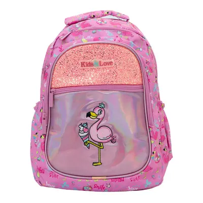 Kaukko Kids Love Aynalı Taşlı Flamingo Sırt Çantası