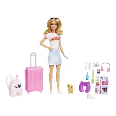 Barbie Seyahatte Bebeği ve Aksesuarları HJY18