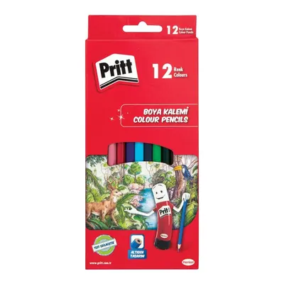 Pritt 12 Renkli Kuru Boya Kalemi Karton Kutu