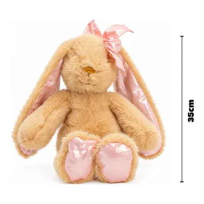 Petrichor Pembe Fiyonklu Süt Kahve Peluş Tavşan 35 Cm