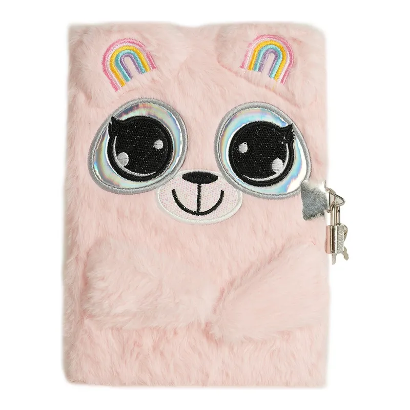 Retro Kilitli Peluş Hopi Defter, görsel 1