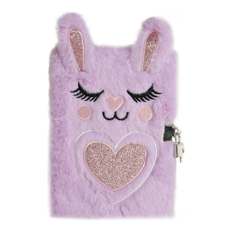 Retro Kilitli Peluş Cute Defter, görsel 1