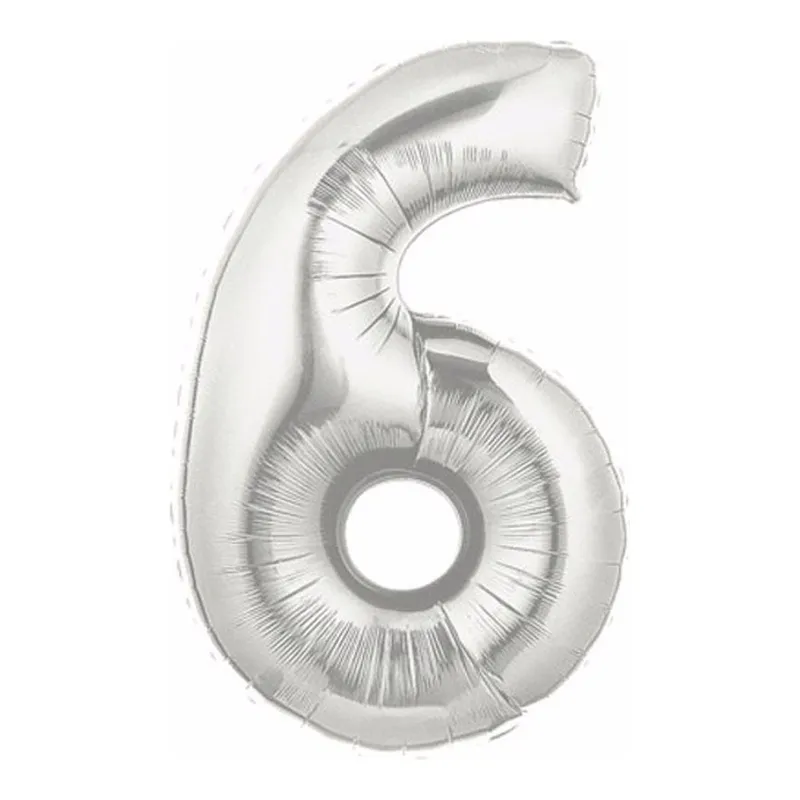 Balonevi 6 Numara Silver Folyo Balon, görsel 1