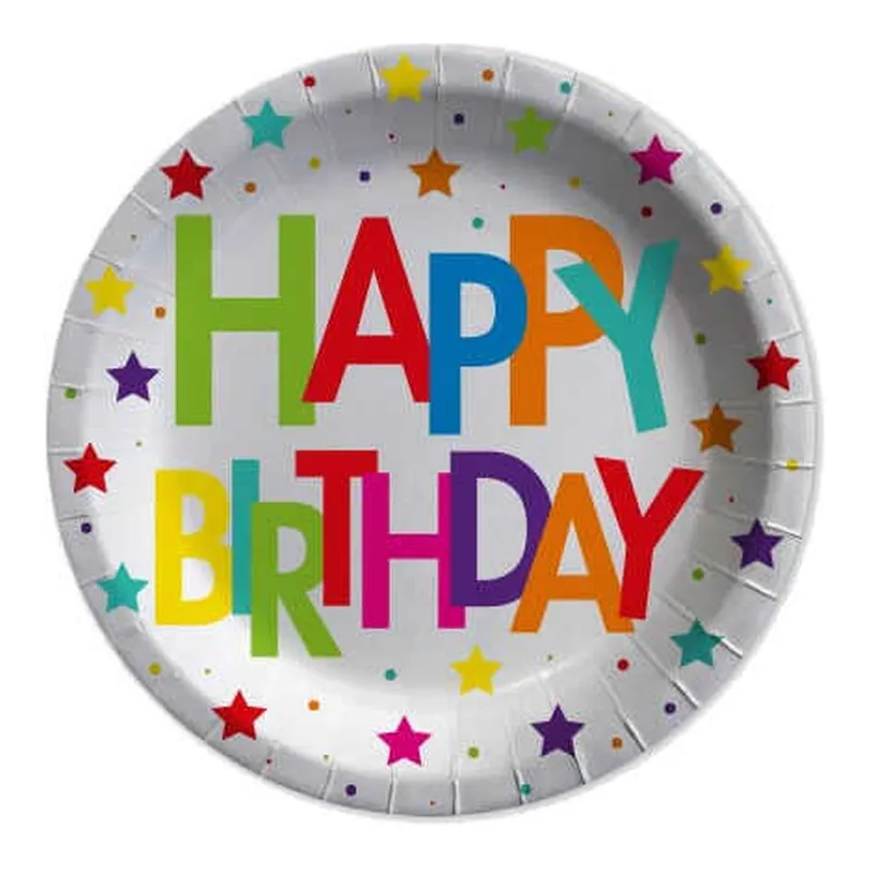 Balonevi Superstar Happy Birthday Kağıt Tabak 23 Cm 8 Adet, görsel 1