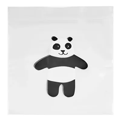 20'li Panda Desenli Kilitli Küçük Boy Poşet 14x14 cm