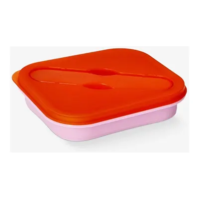 Kaşıklı Katlanabilir Pembe Yemek Kabı