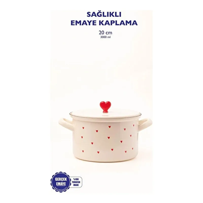 Emaylab Cupid 20 Cm Emaye Tencere (3 Litre), görsel 1