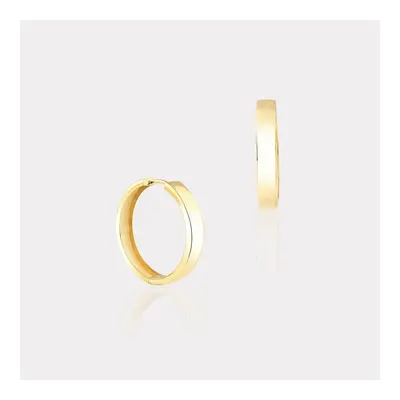 Sarı Altın Halka Küpe - Çap 2.5 cm