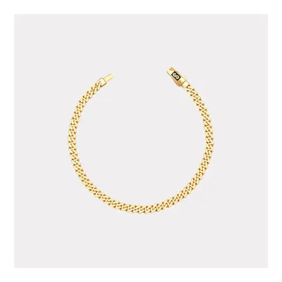 Monaco Chain Sarı Altın Bileklik - 4 mm