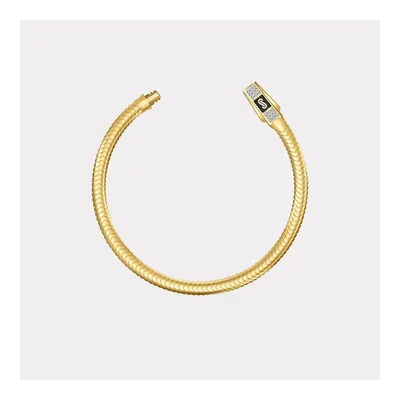 Monaco Chain Sarı Altın Bileklik Taşlı Kilit - 4 mm
