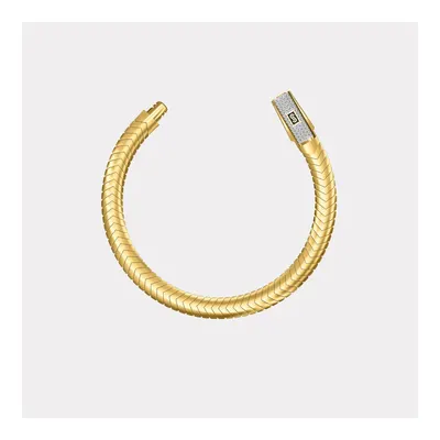 Monaco Chain Sarı Altın Bileklik Taşlı Kilit - 6.00 mm
