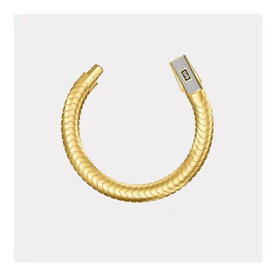 Monaco Chain Sarı Altın Bileklik Taşlı Kilit- 8.00 mm