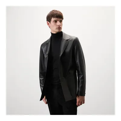Auburn Siyah Erkek Deri Blazer Ceket
