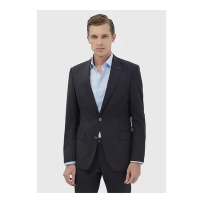 Lacivert Mikro Modern Fit Yün Karışımlı Takım Elbise