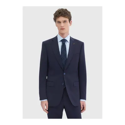 Lacivert Düz Thin&taller Slim Fit %100 Yün Takım Elbise