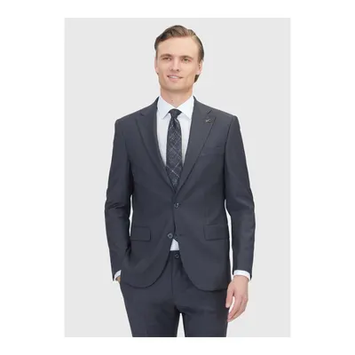 Antrasit Mikro Modern Fit Yün Karışımlı Takım Elbise