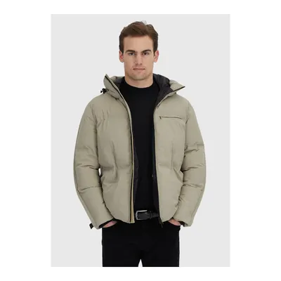 Kum Regular Fit Kapüşonlu Dokuma Mont