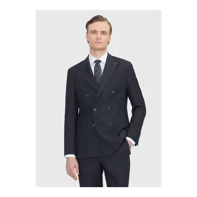 Siyah Mikro Zeroweight Slim Fit Yün Karışımlı Takım Elbise