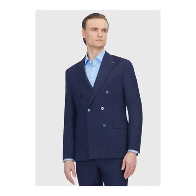 Lacivert Zeroweight Slim Fit Yün Karışımlı Takım Elbise