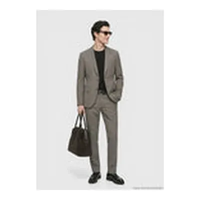 Kahverengi Düz Zeroweight Slim Fit Takım Elbise