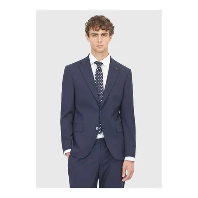 Lacivert Mikro Modern Fit Yün Karışımlı Takım Elbise
