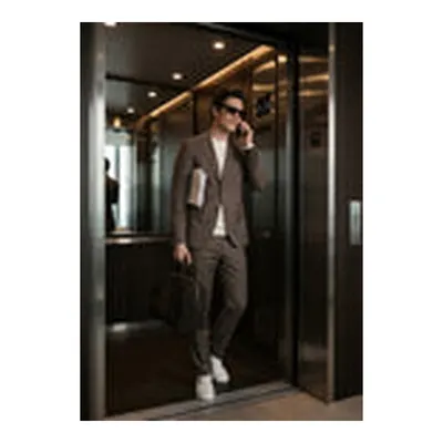 Vizon Düz Zeroweight Slim Fit Yün Karışımlı Takım Elbise