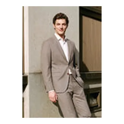 Vizon Desenli Zeroweight Slim Fit Yün Karışımlı Takım Elbise