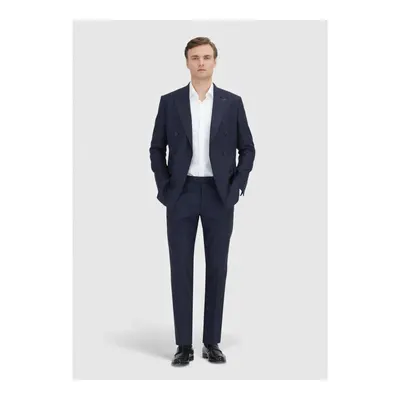 Lacivert Düz Zeroweight Slim Fit %100 Yün Takım Elbise