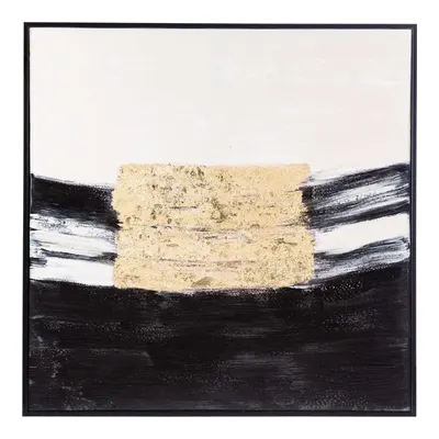 Golden Abstract Çerçeveli Yağlı Boya 100X100 CM