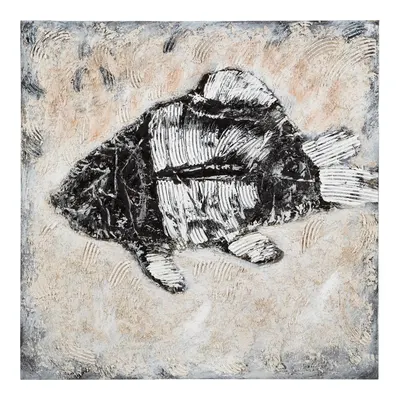 Fossil Fish Yağlı Boya Tablo 100x100 cm