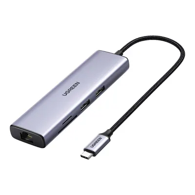 UGREEN 7-in-1 2*USB 3.0, 100W Type-C, 4K/30Hz HDMI, RJ45, SD, TF, Port Çoklayıcı Hub 60515